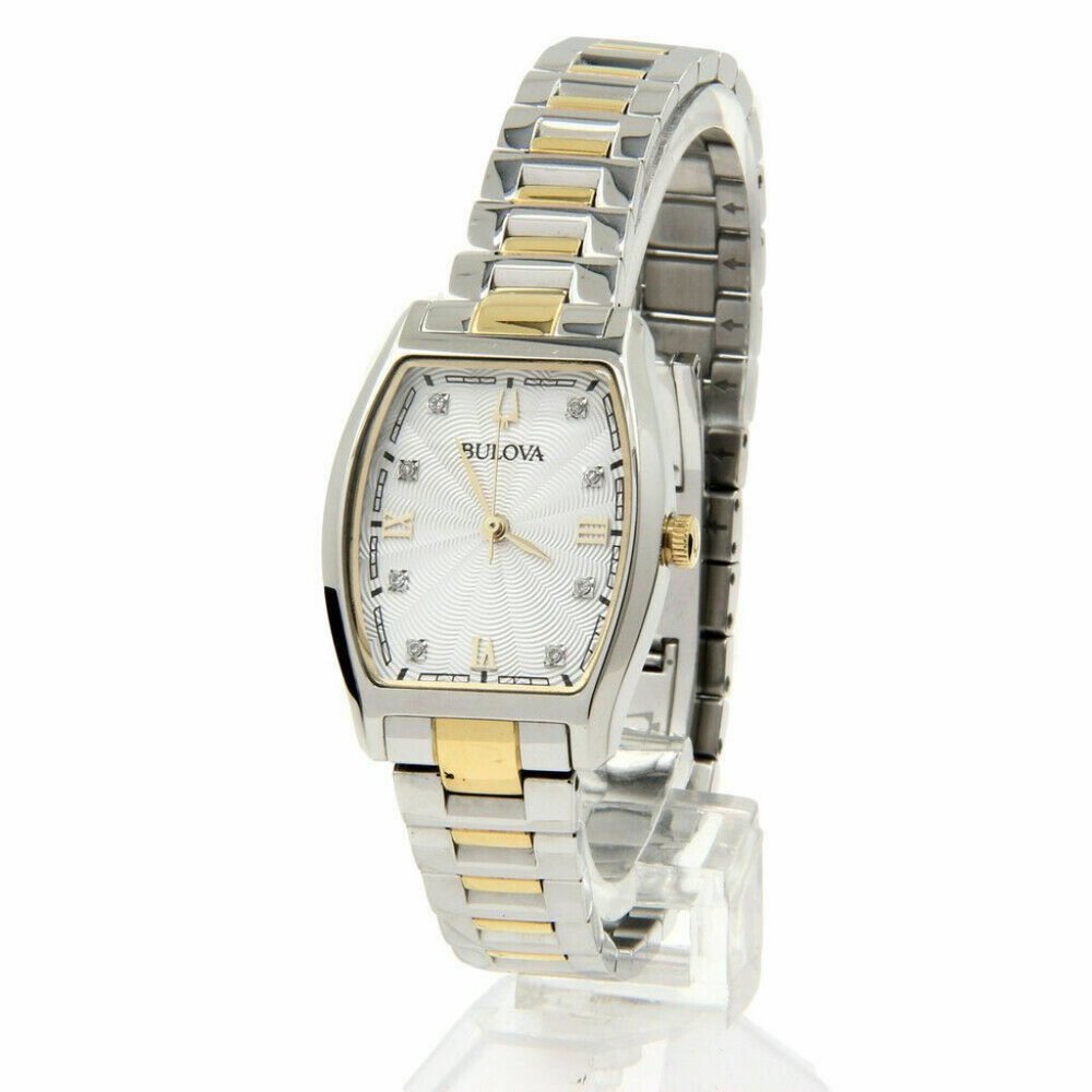 Bulova 98P195 Women's Diamond Accented Two Tone Stainless Steel Watch